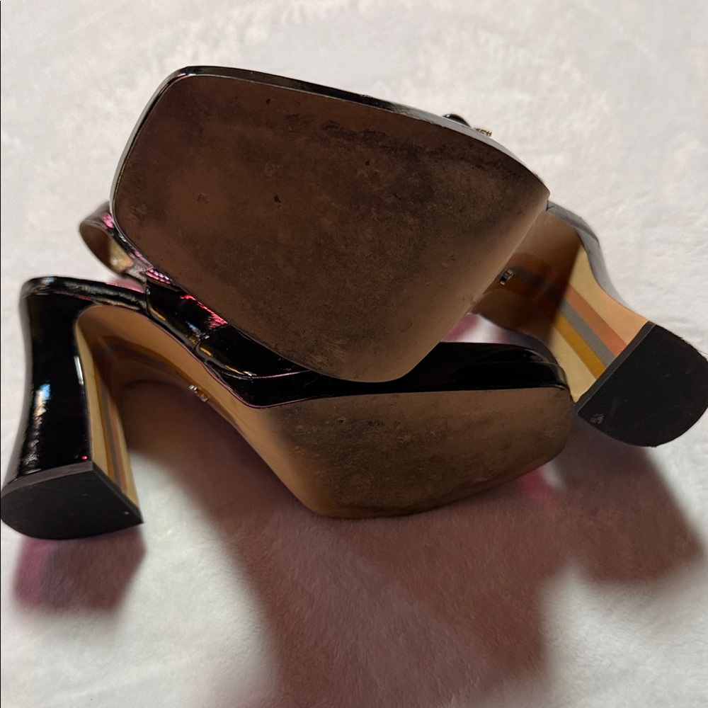 Sam Edelman Black Patent Slingback Heels - Picture 4 of 7